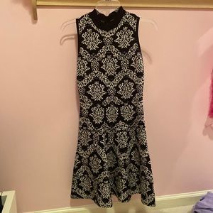 Black and white floral dress